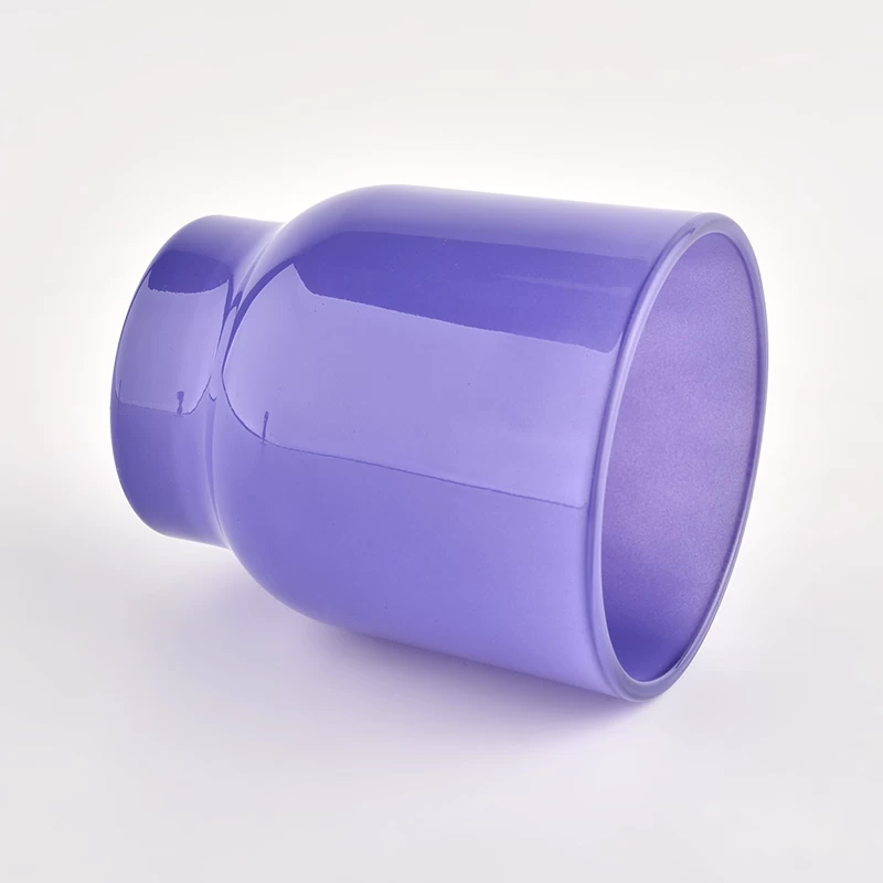 Hot sales 200ml cylinder purple glass candle holder wholesale