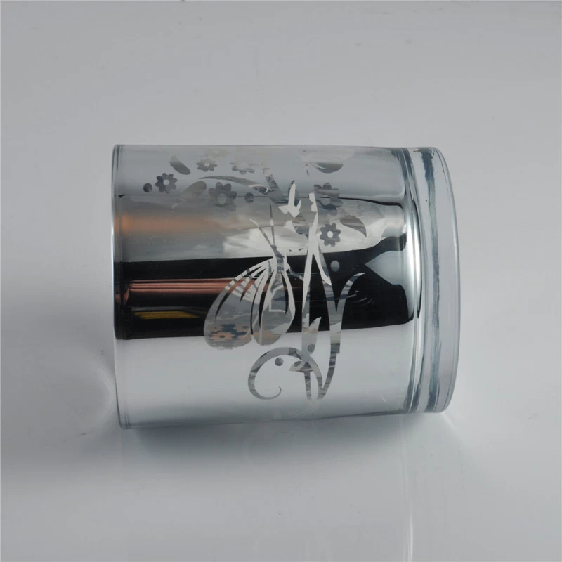 Luxury electroplating laser votive candle glass jar