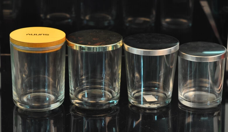 glass candle jars with metal lids