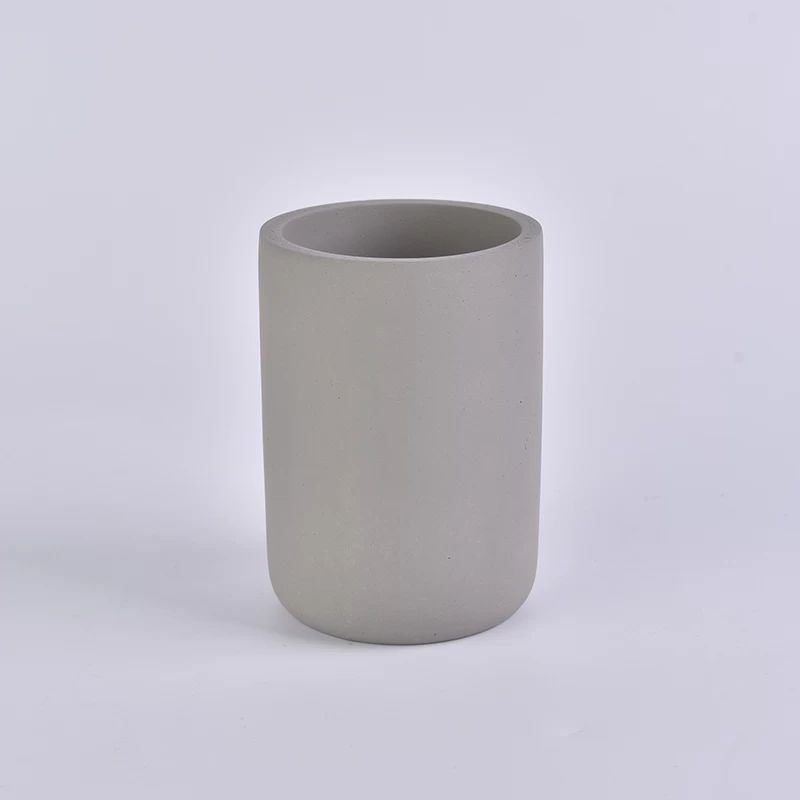 10oz warm grey cylinder concrete candle holder wholesale