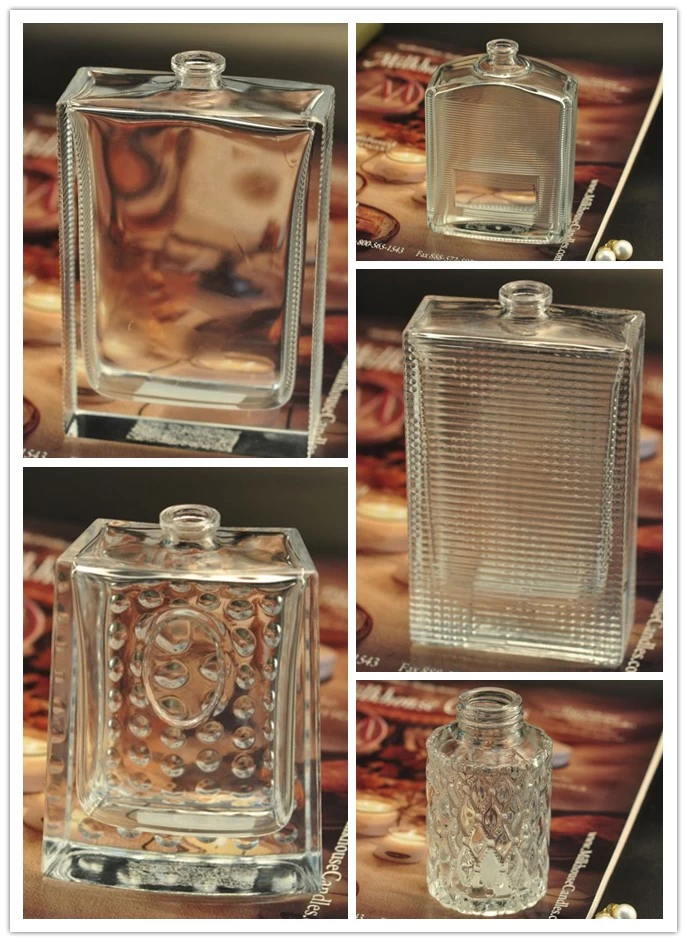 sqaure perfume bottles with emboss pattern