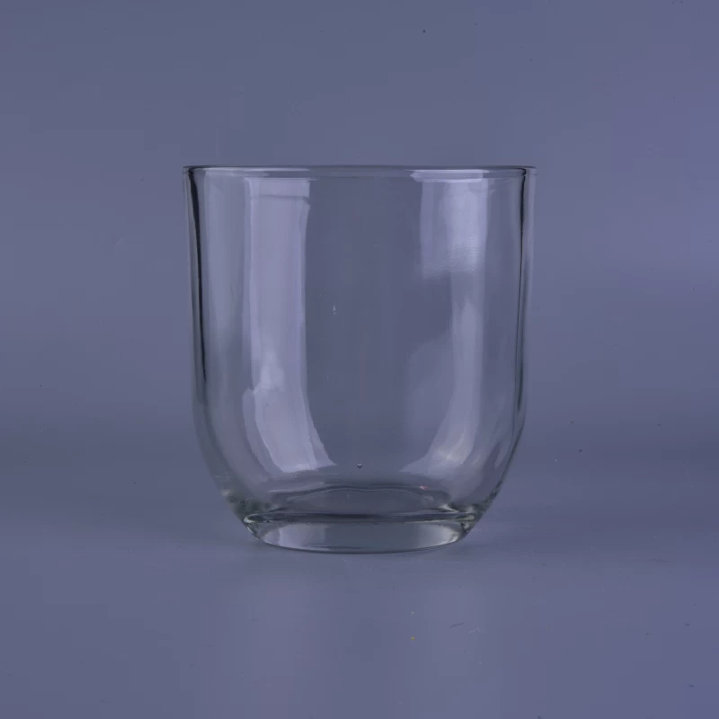 Different size big transparent candle holder glass 