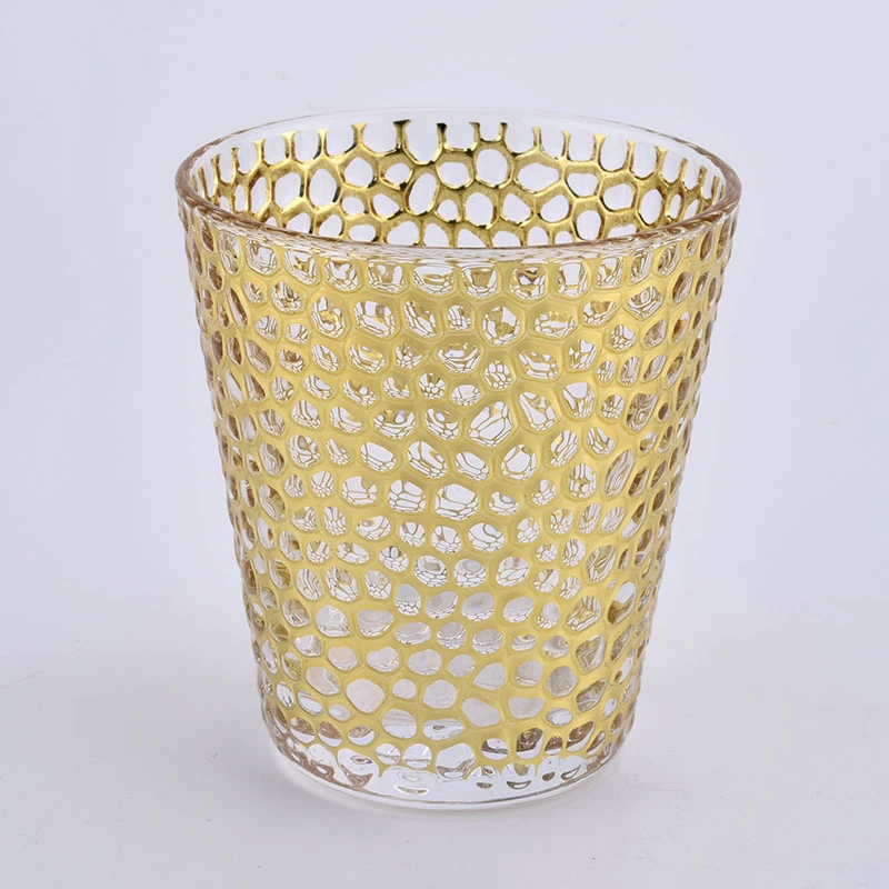 8oz Gold electroplated glass candle holders