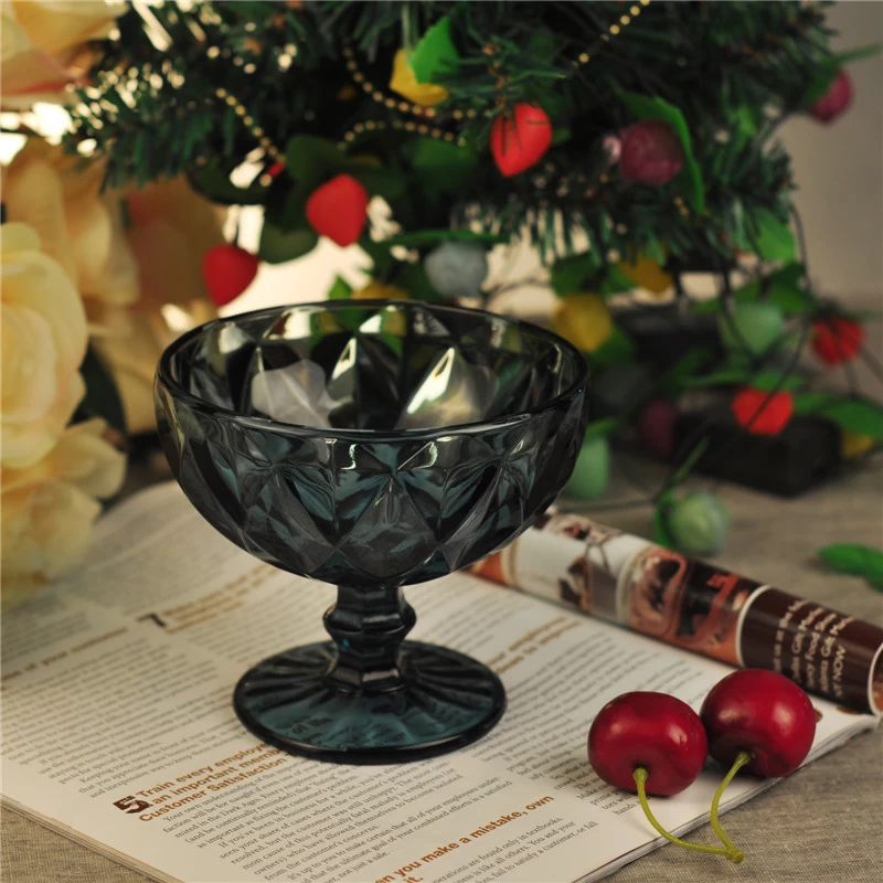 colored glass candle holder with stand