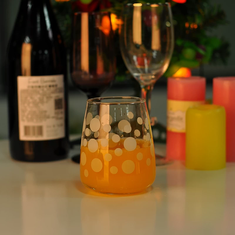 Food grade custom stemless wine glass for wedding party