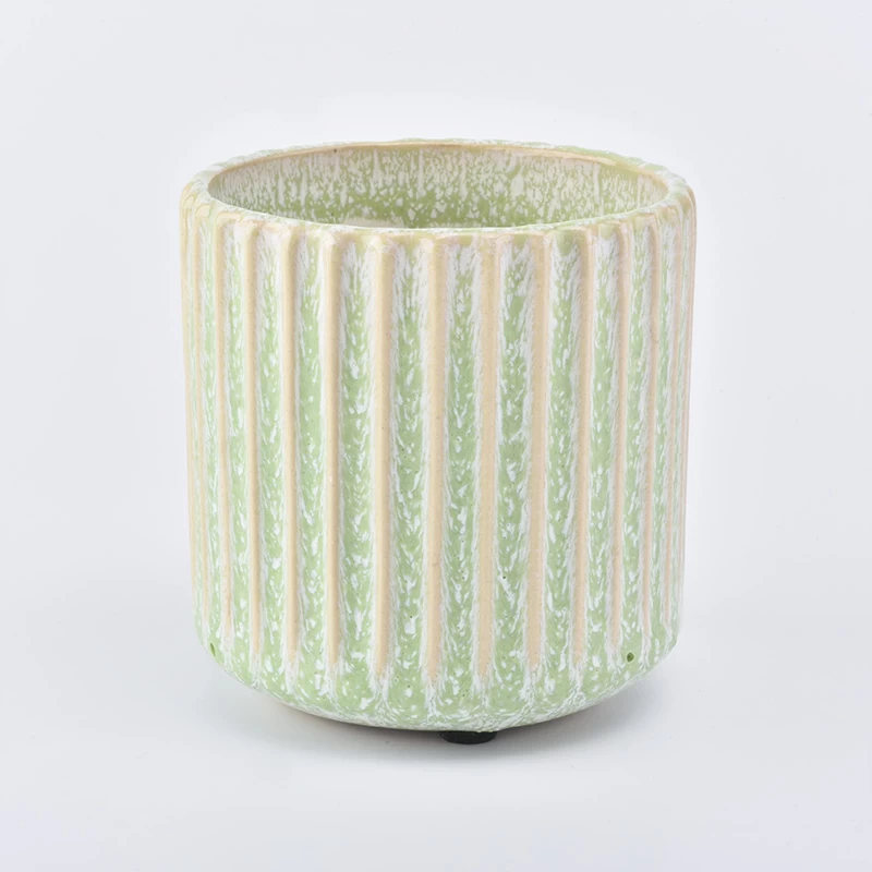 New green series ceramic candle holder