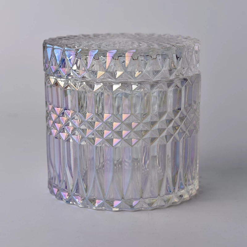 diamond glass candle jar