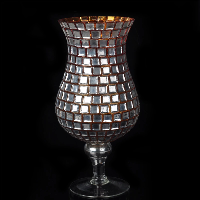 Tall glass candle holder