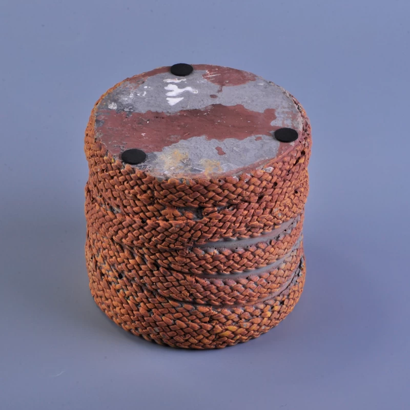 round cement candle holder
