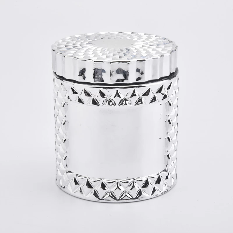 7oz GEO Cut Glass Candle Jars With Lids Wholesale