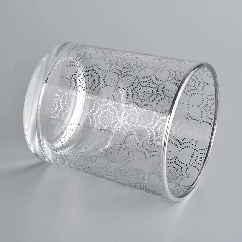 silver electroplating pattern glass candle jars