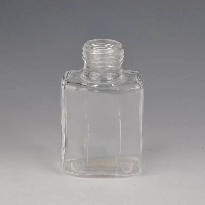 Square clear glass essential oil bottle
