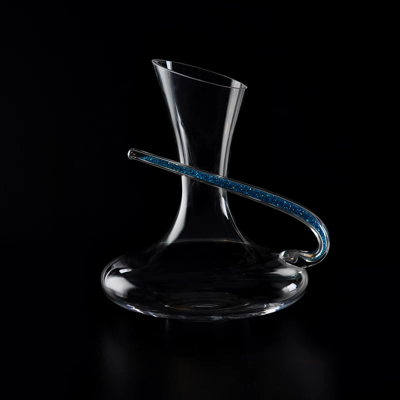Hand blown crystal wine decanter