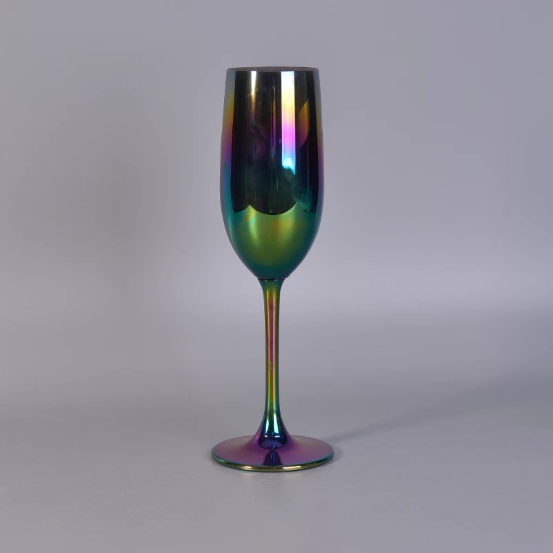 Gorgeous plating iridescent glass goblet