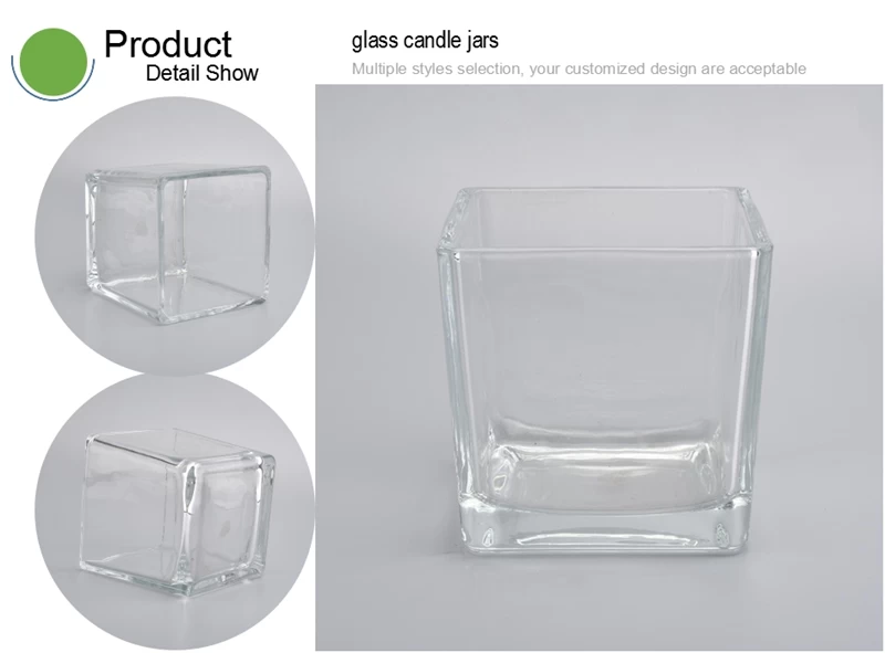 square glass candle jars