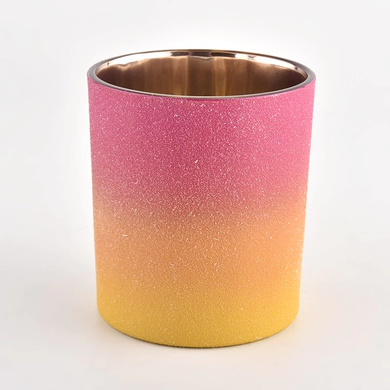 metallic color glass candle jars