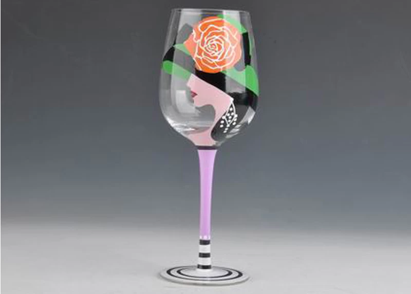 handmade martini cocktail cup painting glassware wine goblet