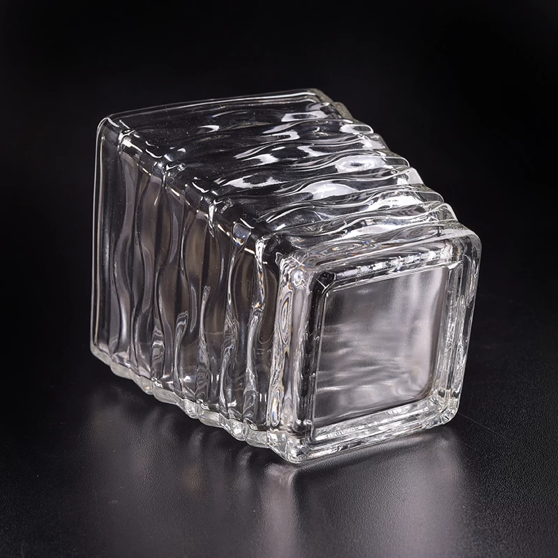 12oz glass trapezoid shape candle holder