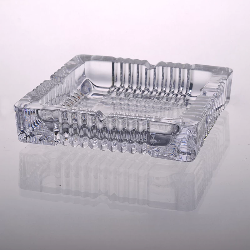 Machine Pressed Crystal Glass Ashtray Customized Manufacturer