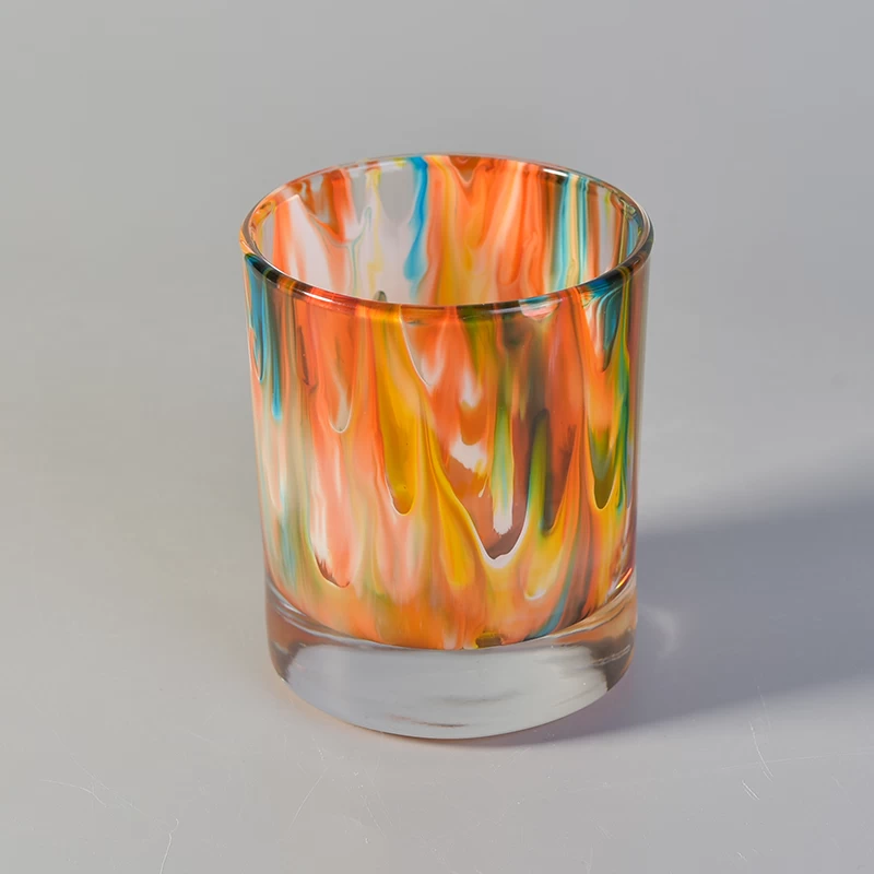 color painting glass candle holders