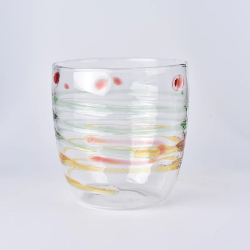 12oz colors mixed glass borosilicate cup
