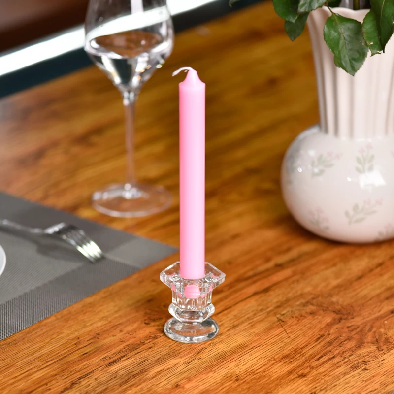 New design glass candlestick holder crystal glass candelabra manufacturer