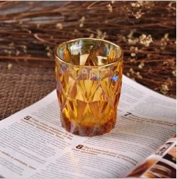 Iron Plating Home Decor Glass Candle Holder