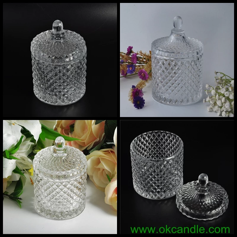 luxury diamond glass candle jar
