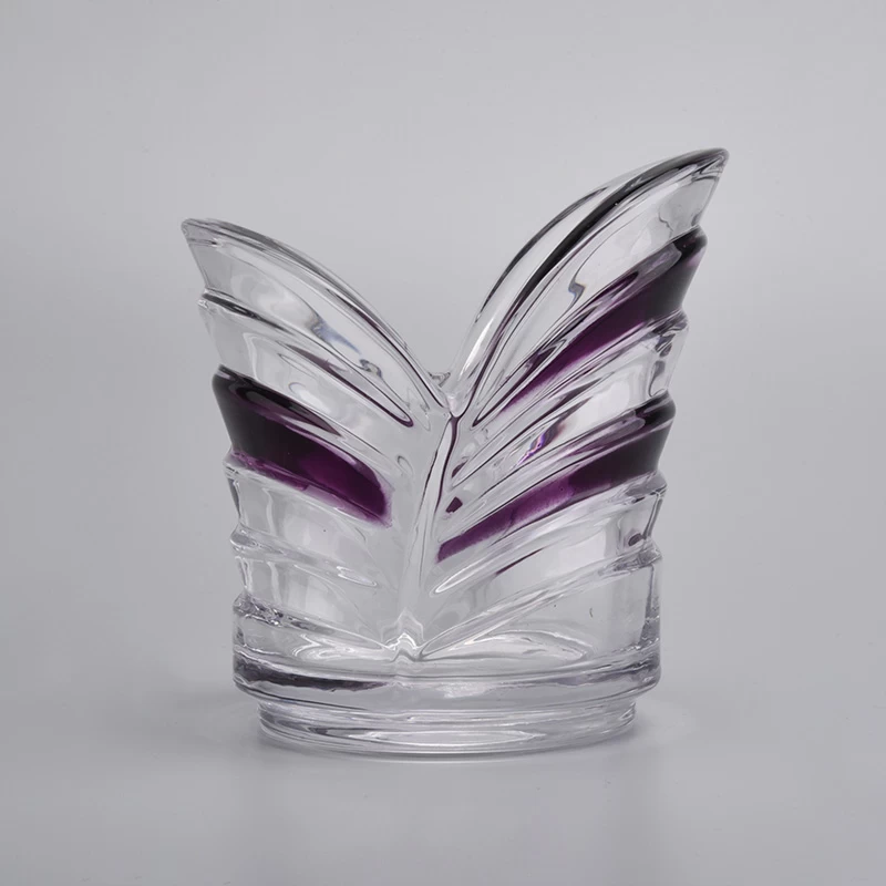 flower shape unique design glass votive jars 