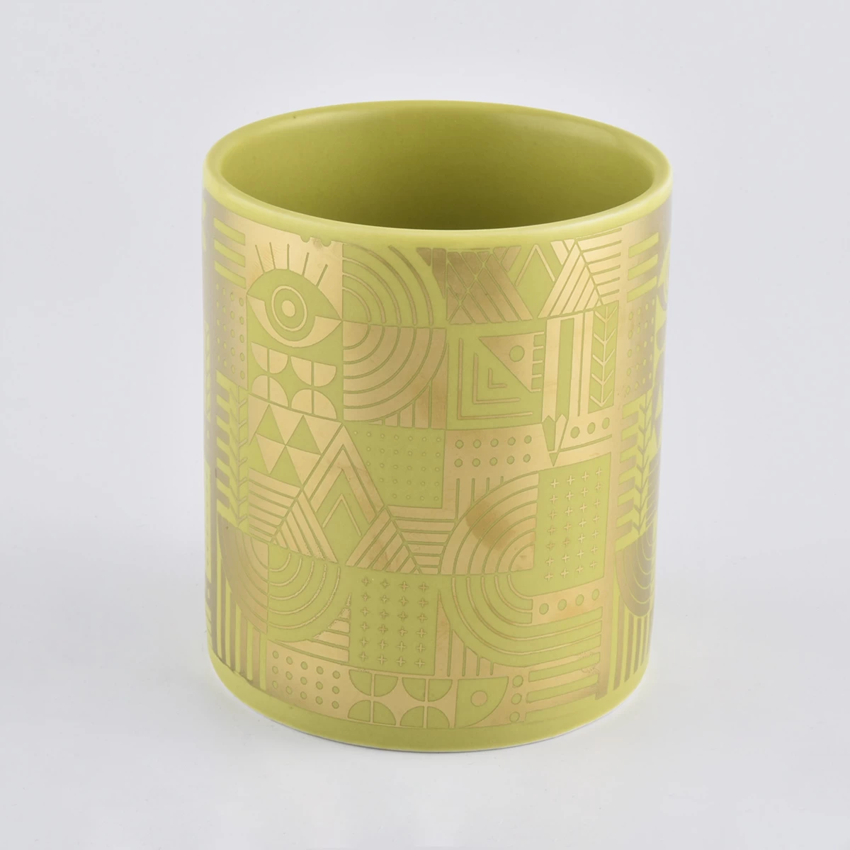 Wholesale Own Brand Custom Design Ivory Fragrance Round Ceramic Candle Jar 