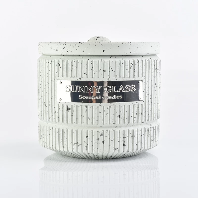 Home Decorative 10oz Concrete Candle Jar With Concrete Lid wholesale