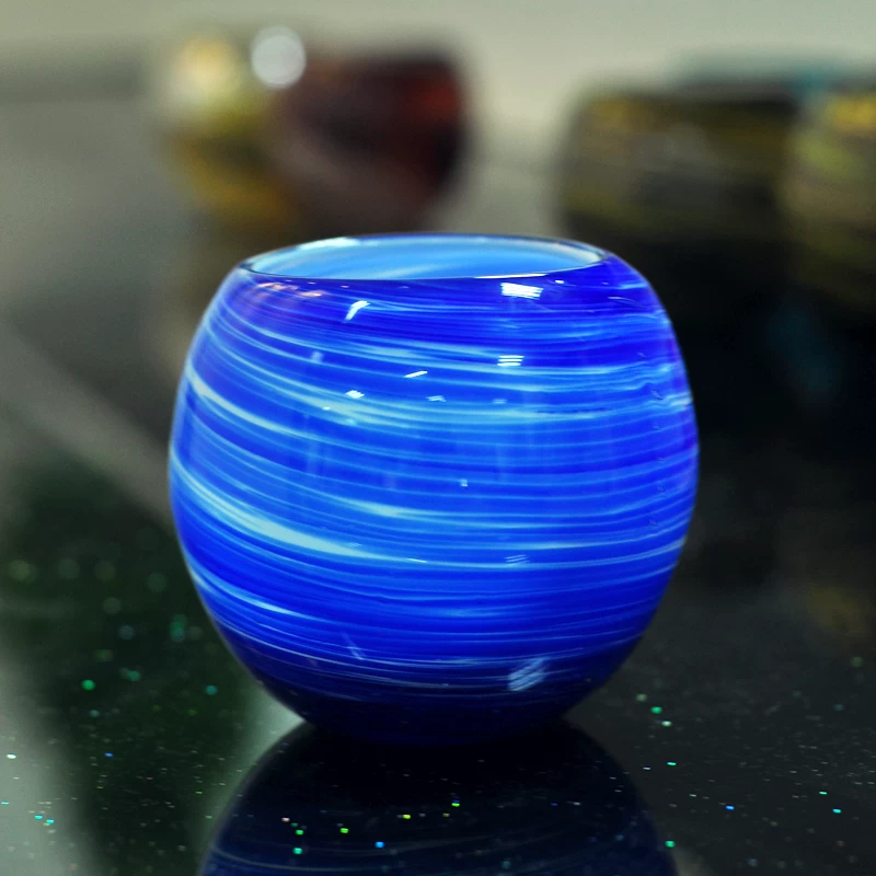 New design round ball glass candle holder round glass canldle holder