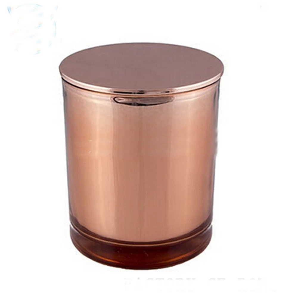 copper glass candle holder