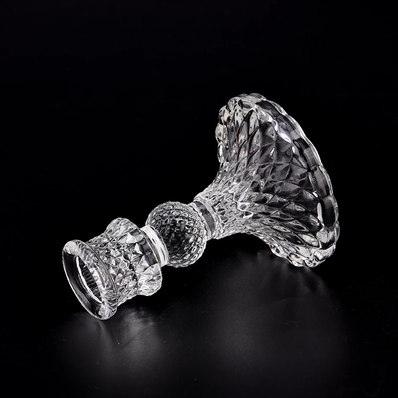 Home Decoration Artistic Candlestick Clear Glass Taper Candle Holder