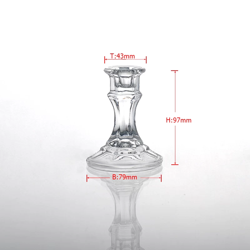 Tall Crystal T light Holder Glass Candle holder votive