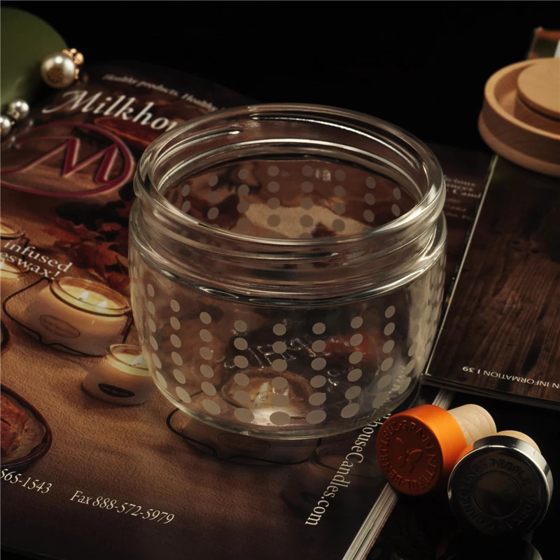 Clear Round Spot Barrel Shape Wholesale Glass Jar