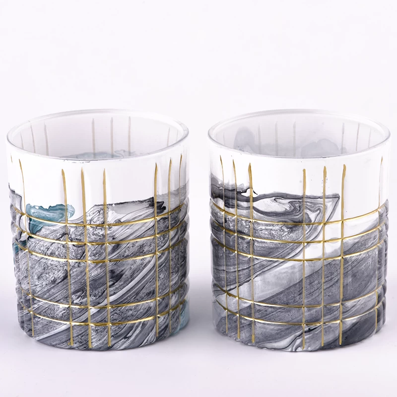 new pattern glass candle jars for home decor wholesale