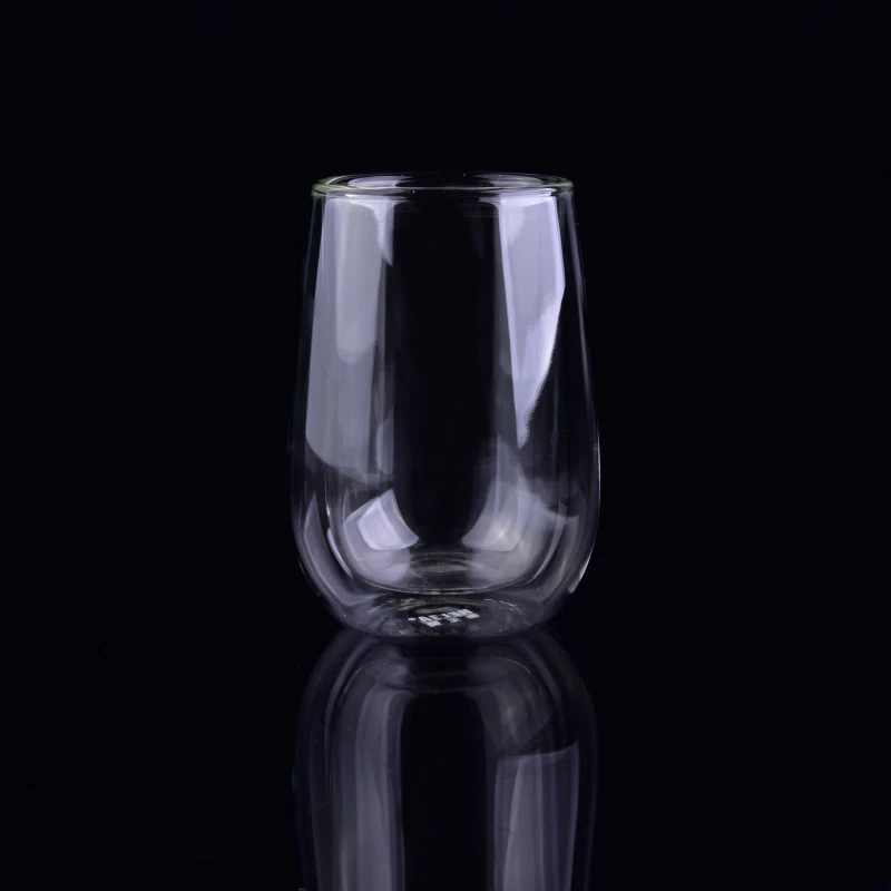 Borosilicate double wall drinking glass tumbler