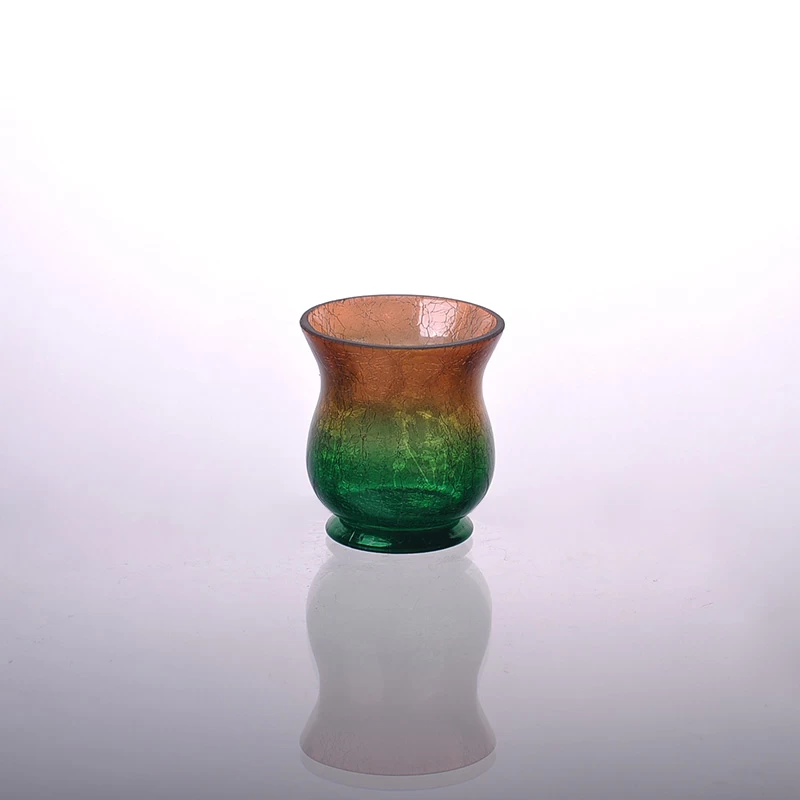 Gradient color glass candle holder