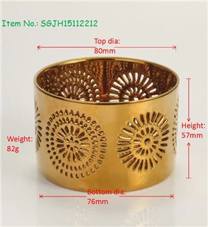 Oscar ward gold round hollo out ceramic candle holder