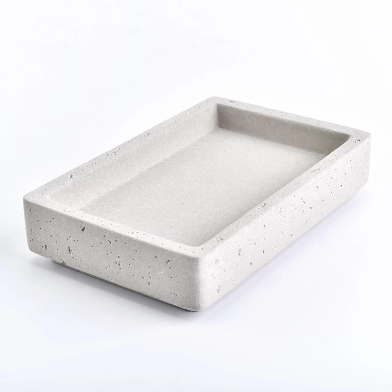 rectangle organic concrete plates for soap for bathroom