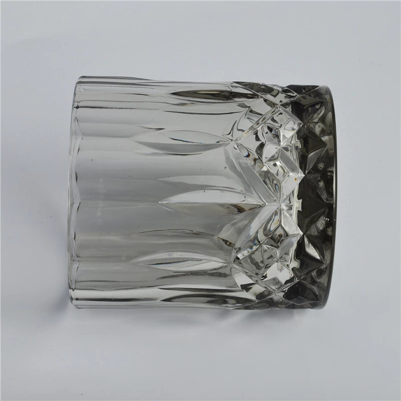 Black engrave glass candle jar