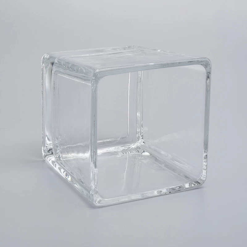 Large capacity Clear Square Glass Jars Vessel Wholesale