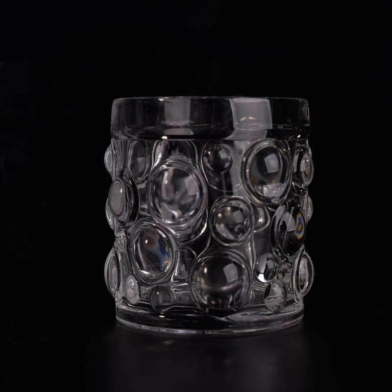 Crystal bubble parttern glass candle holders