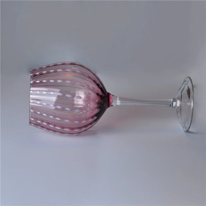 630ml Red Mouth Blown Martini Glass