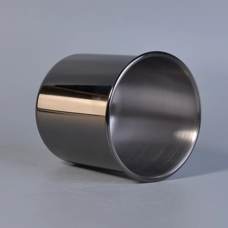 12OZ Luxury stainless steel metal black candle holders