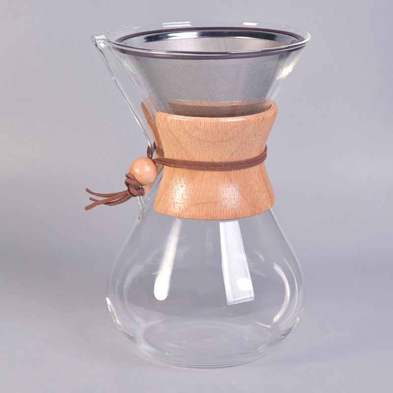 Borosilicate glass chemex coffee maker glass coffee pitcher