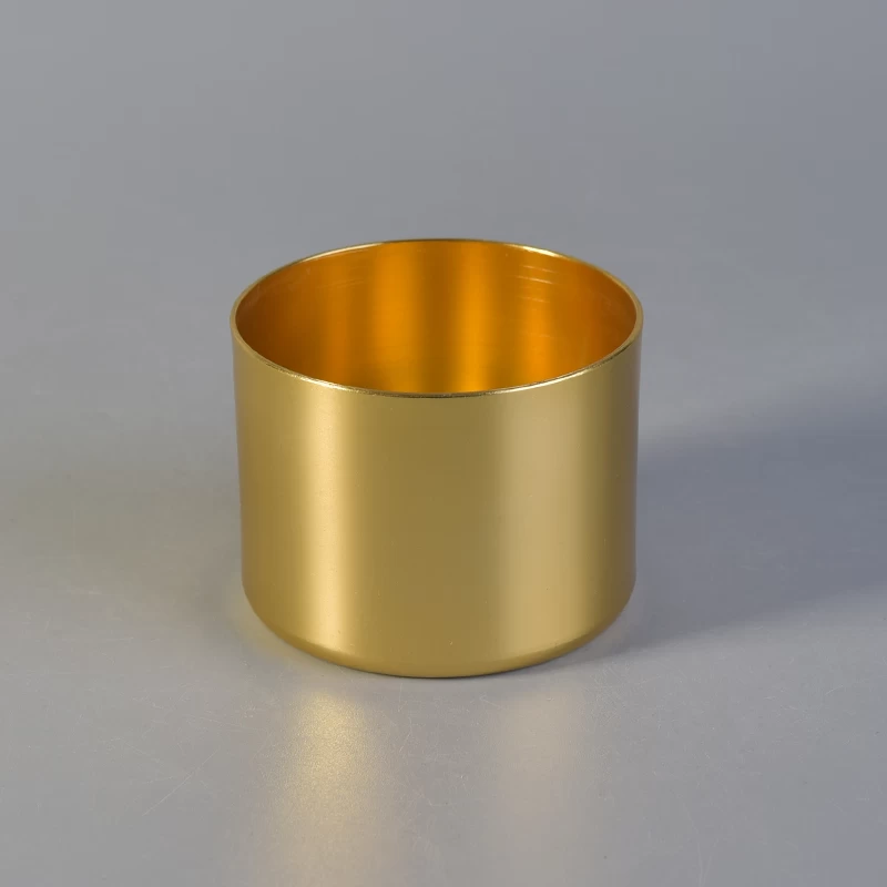 Gold decoration aluminum metal candle jar 