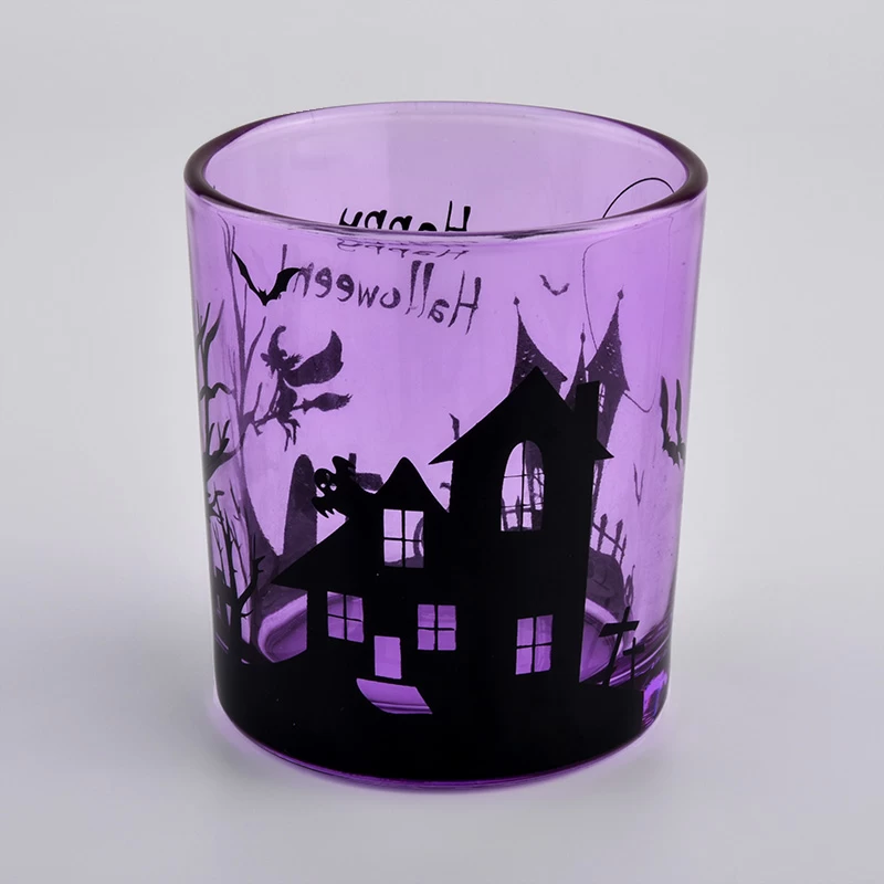 pink 10oz glass candle jars for Halloween