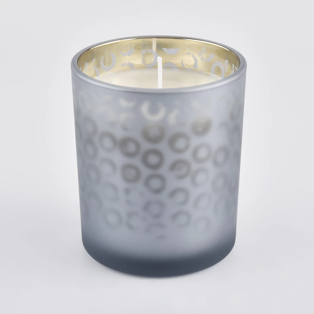 frosted glass candle jar